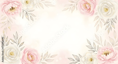 pink flowers border