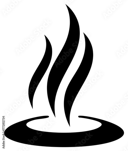Hot steam vapor or scent icon simple black and white graphic symbol