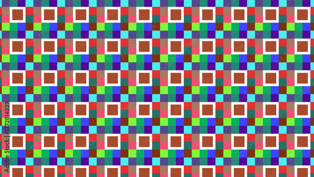 Fototapeta premium Seamless Pixel Art Colorful Square Geometric Pattern