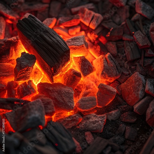 Glowing Charcoal Embers - Intense BBQ Fire Coals