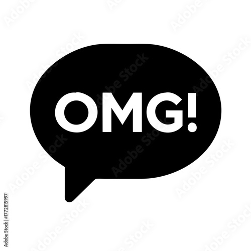 Speech bubble icon with text OMG on transparent background  