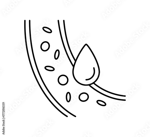 Blood vessel line icon. Human artery and vein symbol. blood circulation. Hemoglobin sign. Healthy heart system control. Healthy vessel icon. Vector illustration isolated on white background.