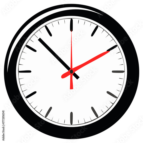 Modern time clock vector illustration graphic for business scheduling and deadline management