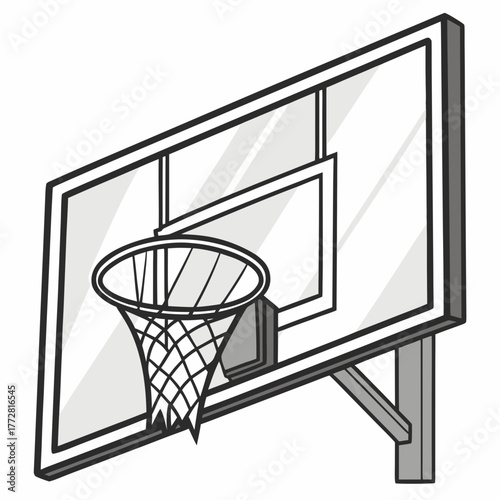 Basketball Hoop and Backboard Illustration sport