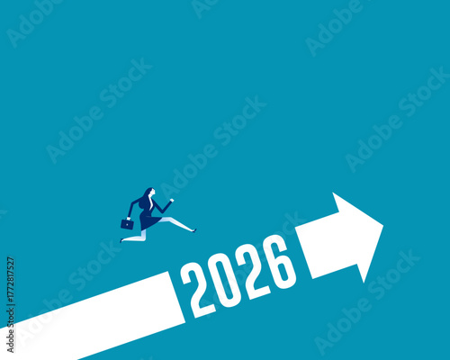 2026. Businessman with overcome business difficulties