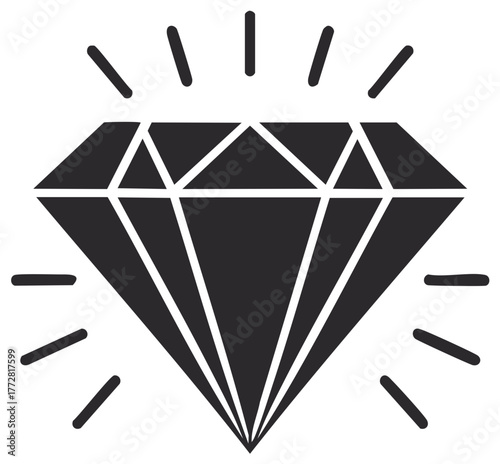 Sparkling Diamond Icon Symbol of Luxury and Preciousness