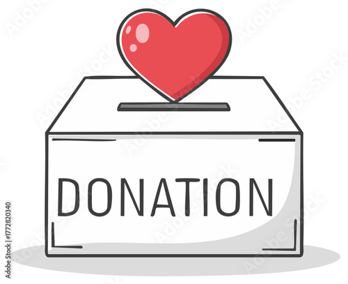 Donation Box with Heart Shape for Charitable Giving and Philanthropic Support Initiatives