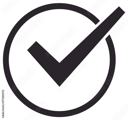 Check Mark Icon Inside Circle Represents Approval and Confirmation