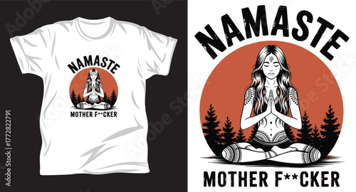 yoga graphic vector t shirt design print.