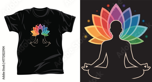 yoga graphic vector t shirt design print.