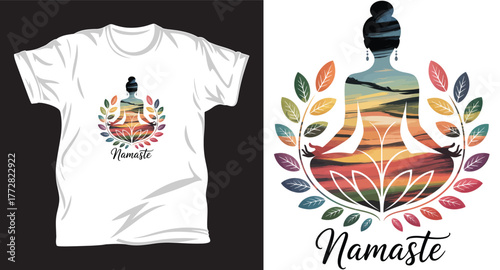 yoga graphic vector t shirt design print.