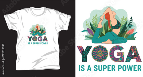 yoga graphic vector t shirt design print.