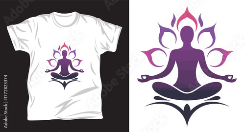 yoga graphic vector t shirt design print.