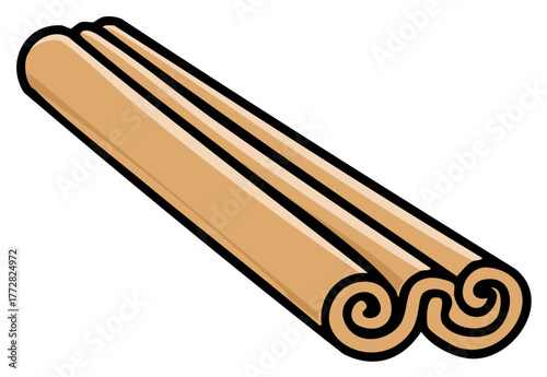 Aromatic brown spice whole cinnamon sticks illustration culinary ingredient for cooking and baking
