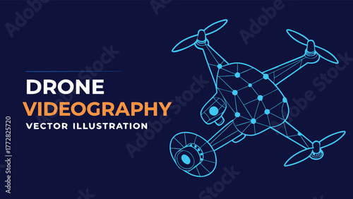 Drone videography technology digital futuristic aerial photography vector Abstract