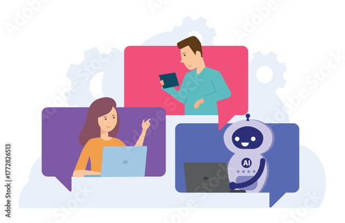 Artificial intelligence customer care and service support. Virtual intelligent assistance, customer care and help desk