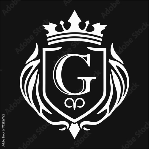 Abstract Artistic Alphabet A-Z
 Royal Shield Logo with Crown and Ornamental Crest in Elegant Vector Design for Luxury Branding, Classic Heritage, and Zenith Aesthetic