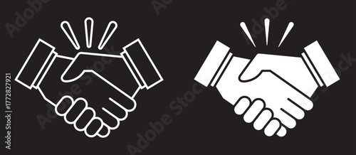 Handshake icon with a business cooperation concept. Handshake sign for web or app. Vector illustration