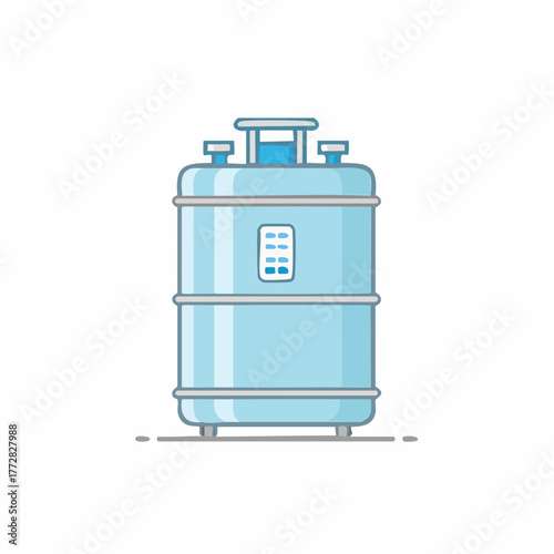 Liquid Nitrogen Container Illustration Cryogenic Storage Tank for Lab Equipment