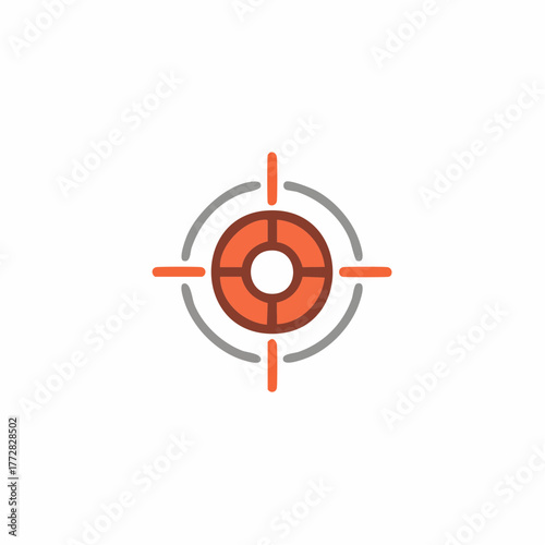 Target icon with concentric circles and crosshairs representing accuracy and focus