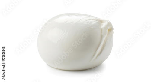 Fresh Mozzarella Ball Isolated on White Background
