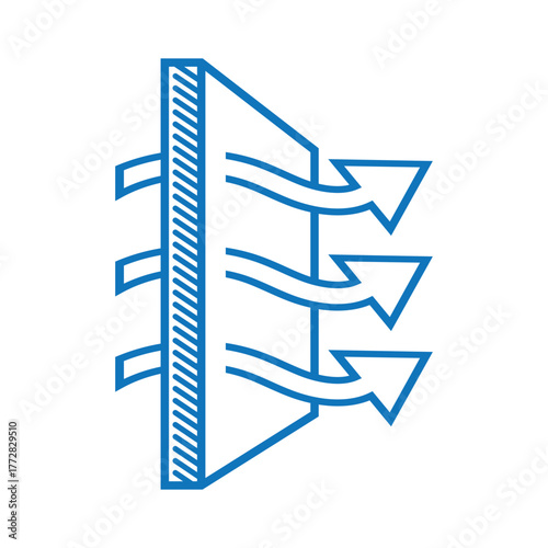 Breathable fabric icon, breathable fabric flat trendy style icon vector isolated on white background.