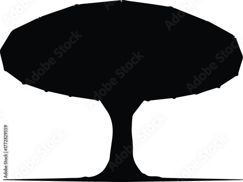 Vector Whisker abstract black and white silhouette illustration