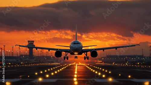 Ultra HD Airplane taking off at sunset video, airplane taking off at sunset video, airplane taking off video, airplane take off video, airplane takeoffs video