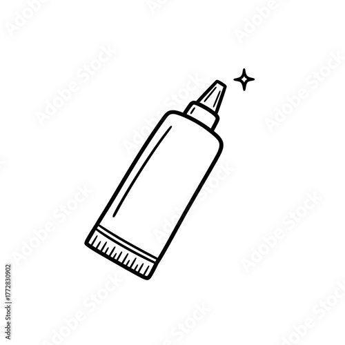 Acne spot treatment cream in plastic tube with pointed nozzle  