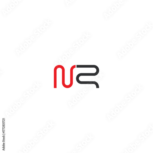 Business concept 3D red text letters NS vector illustration design with symbol and color