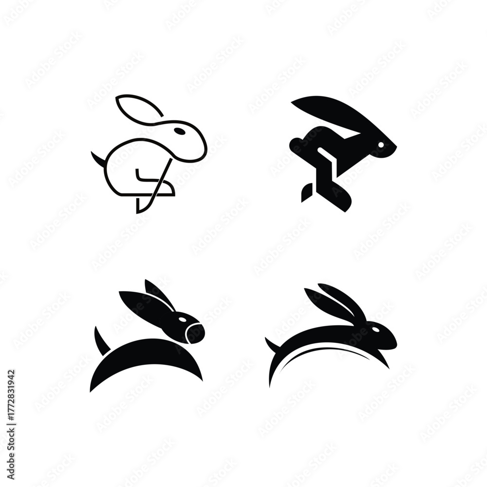 Obraz premium Abstract animal Rabbit vector illustration