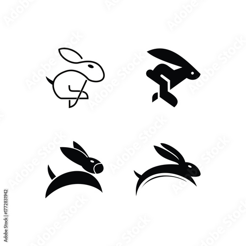 Abstract  animal  Rabbit vector illustration