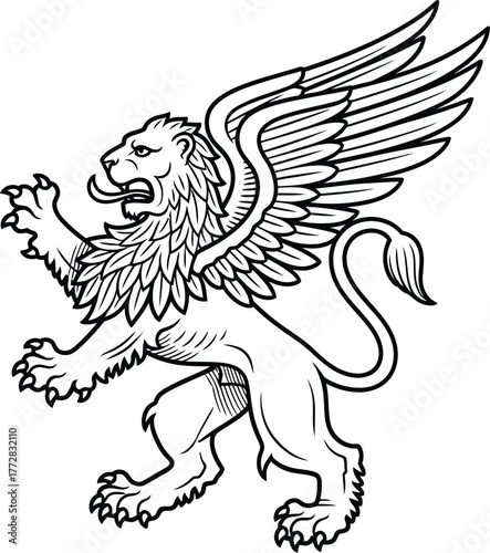 Griffin heraldry crest animal mythical creature fantasy lion eagle wings beast art