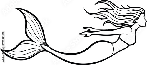 Mermaid mythical creature fantasy ocean sea tail woman underwater legend myth