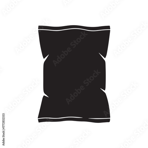 Packaging of chips silhouette vector flat illustration design on white background