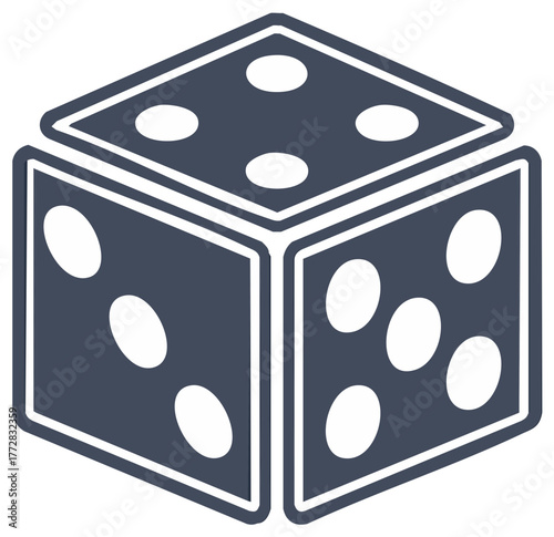 Dice Cube Illustration with Dots for Games and Chance