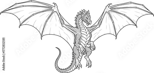 Dragon mythical creature wings fantasy art drawing scales beast legend fire