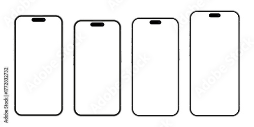 New Iphone 17 series mockup front view isolated on transparent background