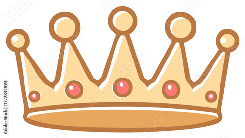 Stylized cartoon crown with gems and decorative gold accents