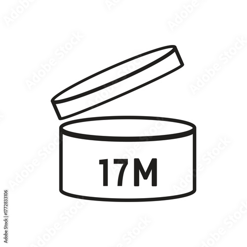 17 M SIGN vector illustration, packaging symbol Expiration period in months, expiration