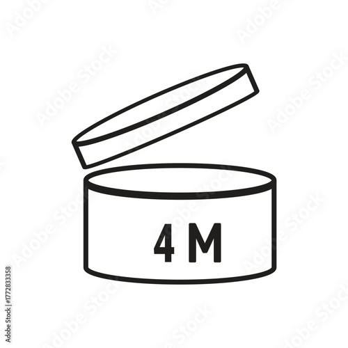 4 M SIGN vector illustration, packaging symbol Expiration period in months, expiration