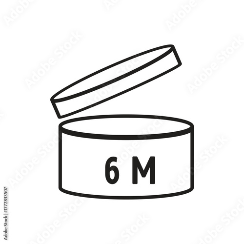 6 M SIGN vector illustration, packaging symbol Expiration period in months, expiration