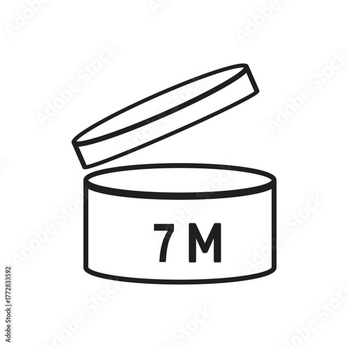 7 M SIGN vector illustration, packaging symbol Expiration period in months, expiration