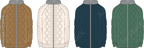 Fashionable Zippered Cardigans A Stylish Display of Knitwear Designs in Earth Tones