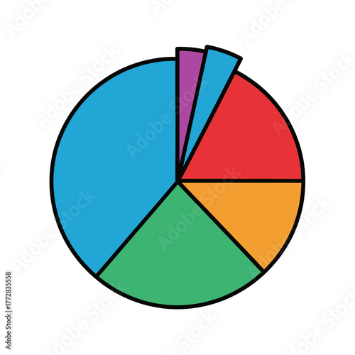 Free Download Colorful Pie Chart Illustrating Data Distribution and Proportions. - GFXLoad