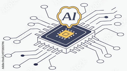 Ai chip technology innovation vector Abstract
