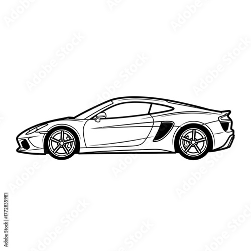 Sleek Sports Car Silhouette - A Modern Automotive Design.