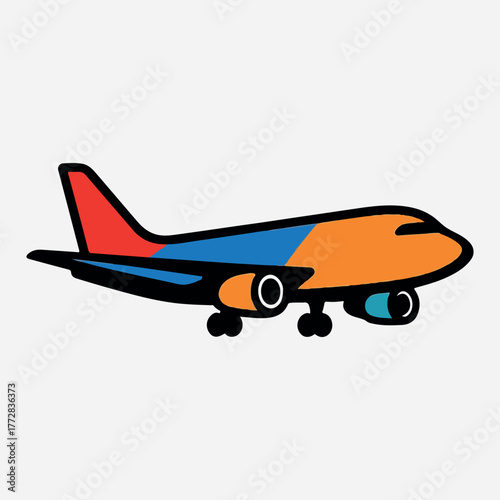 Airplane vector art silhouette logo design style