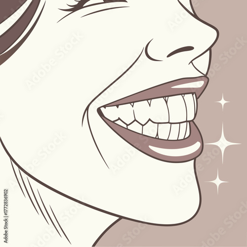 A close-up macro photo of a perfectly white smile with sparkling clean teeth under studio lighting.