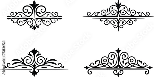 Elegant ornamental flourish designs for page decoration and graphic elements collection